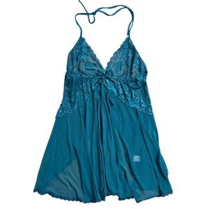 Avidlove Teal Lace Halter Babydoll Chemise Lingerie Nightgown XXL